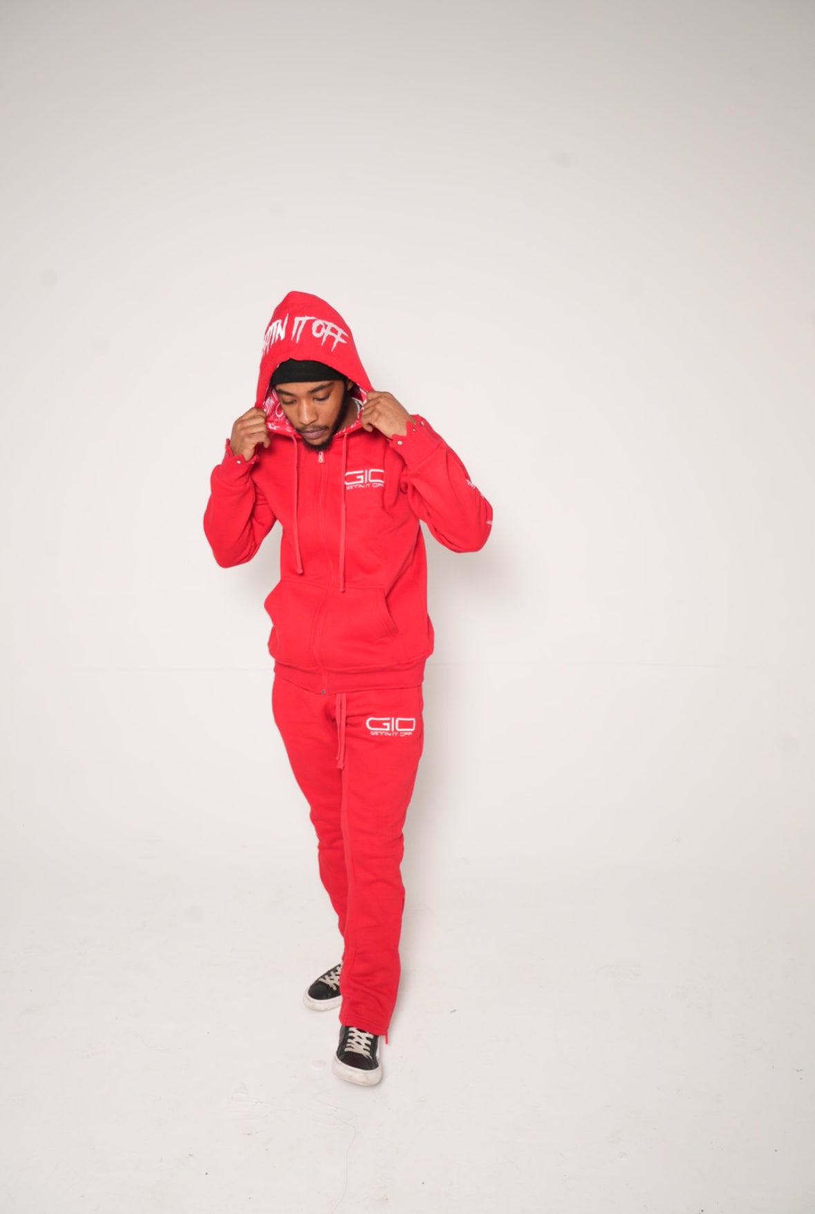 GET OFF CUFF Zip Hoodie ‘Red’