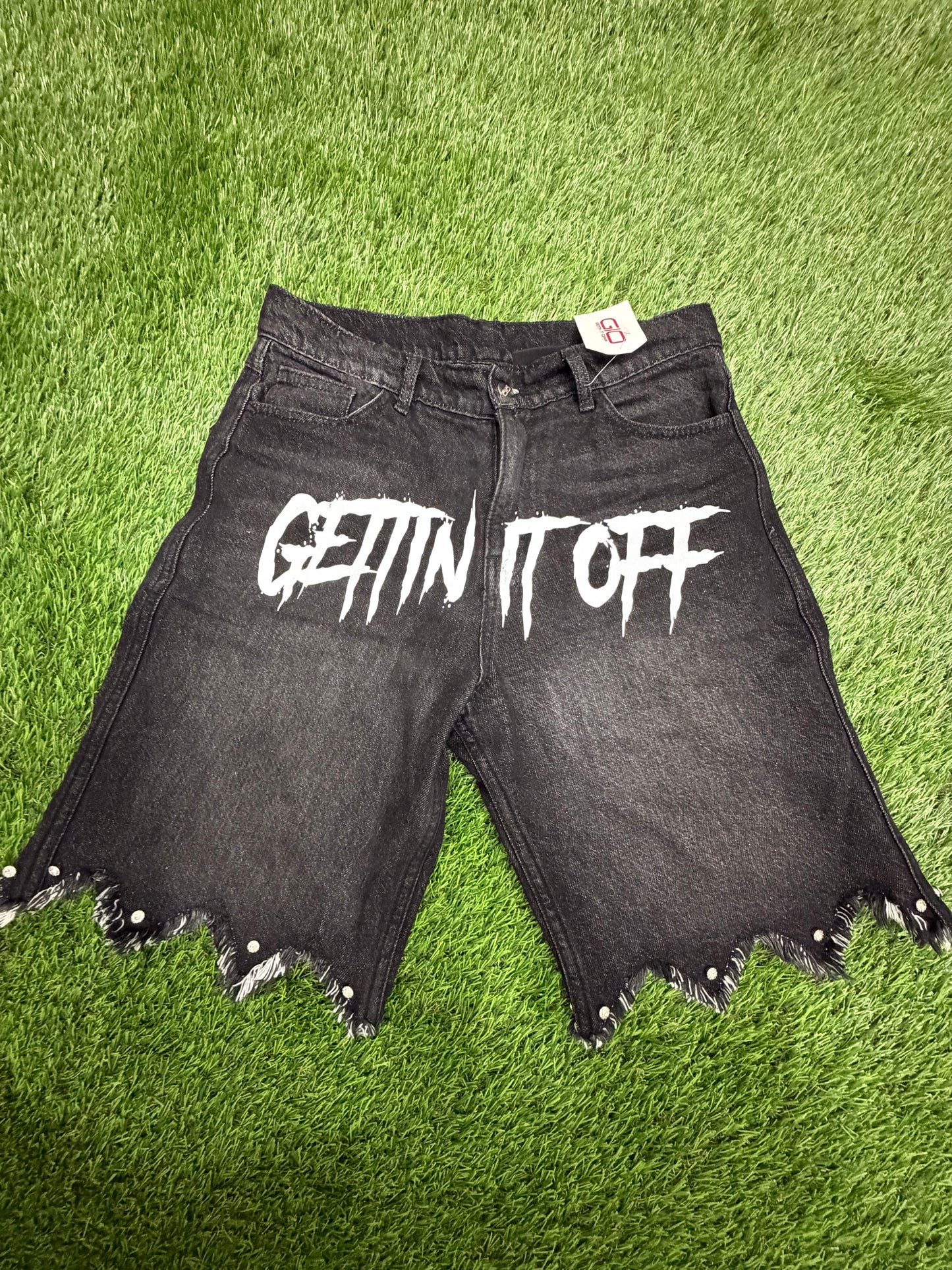 Gettin It Off “Money Stone”Denim” Shorts