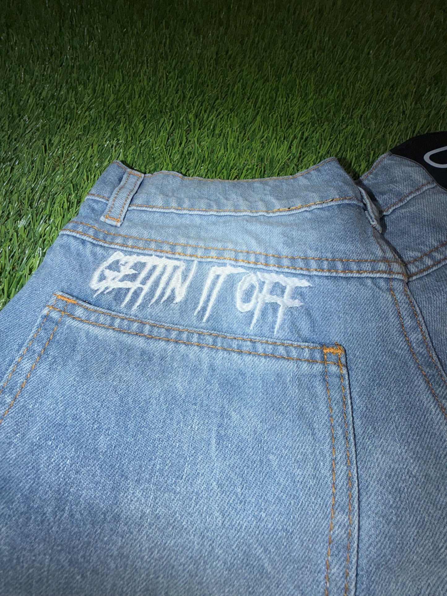 Gettin It Off “Money Stone”Denim” Shorts