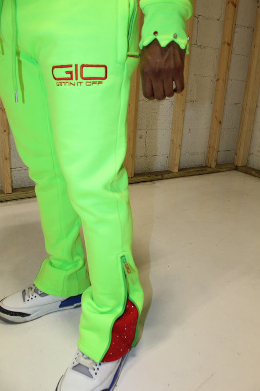 GETTIN IT OFF — Flared Jogger Pants’ (Premium Edition) “Grinch Green”