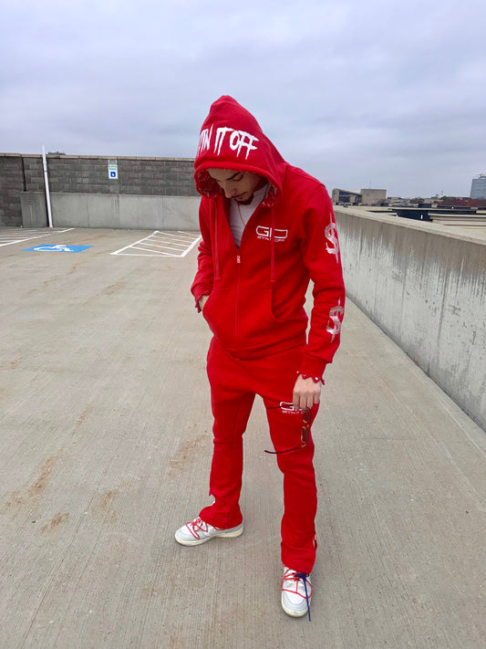 GET OFF CUFF Zip Hoodie ‘Red’