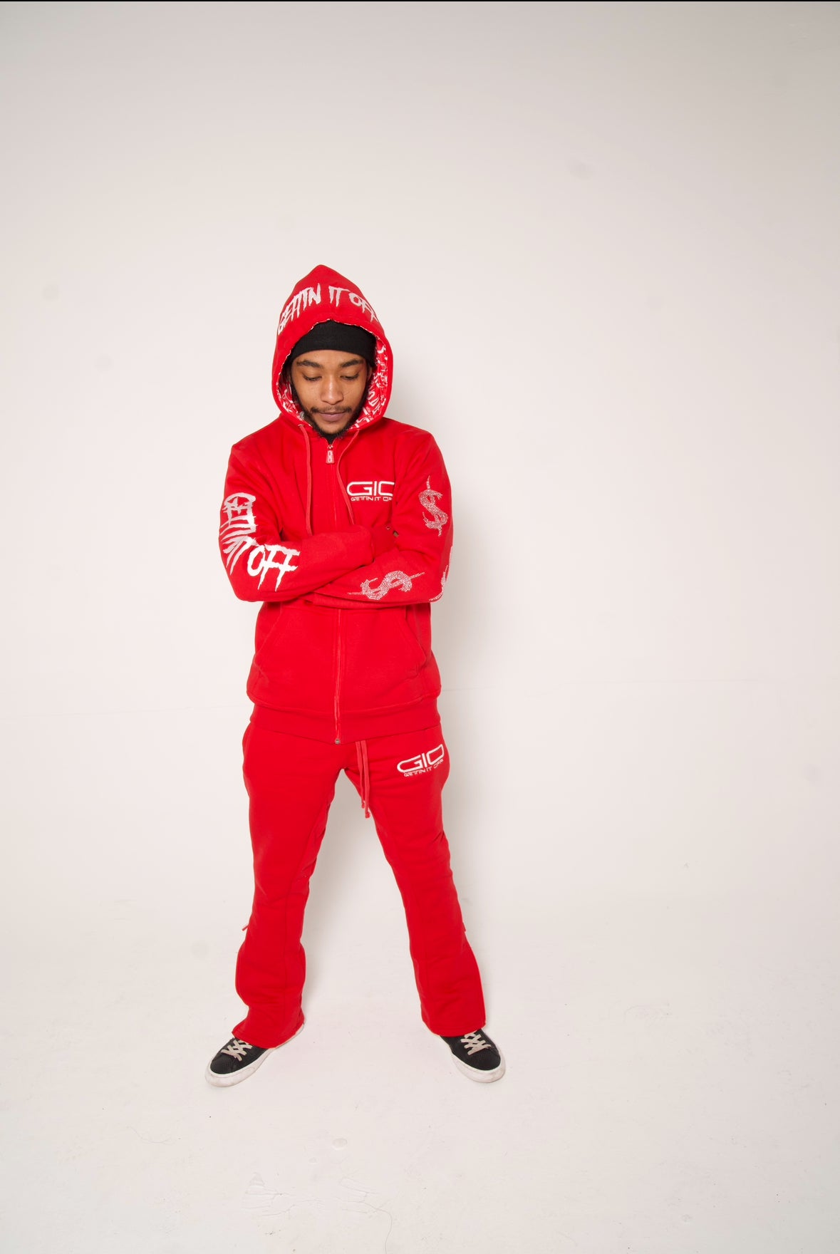 GET OFF CUFF Zip Hoodie ‘Red’