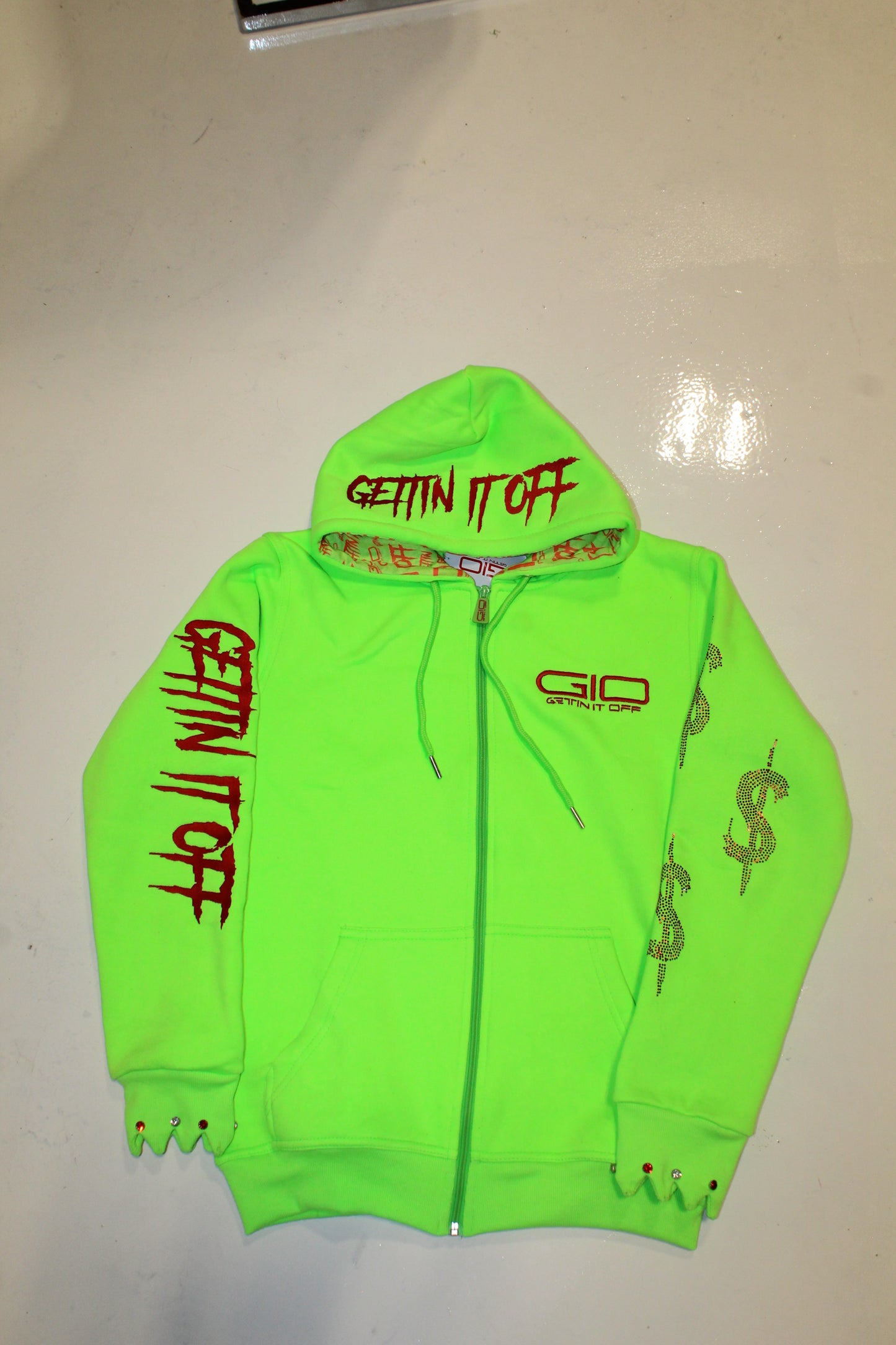 GETTIN IT OFF — Dragon Claw Zip Hoodie (Premium Edition) “Grinch Green”